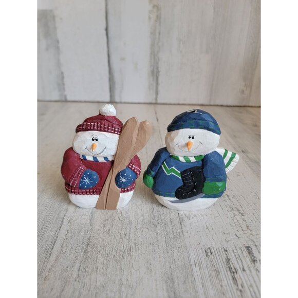 Eddie Walker AS IS Snowman ice ski skating figure xmas set - Picture 2 of 8